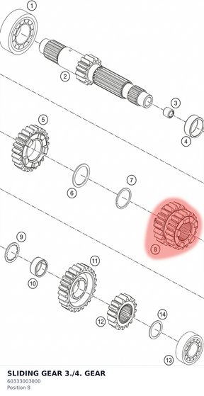 Diagram preview: SLIDING GEAR 3./4. GEAR (60333003000)
