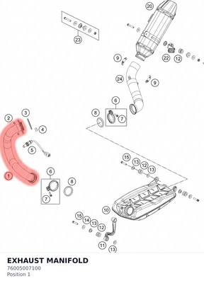 Diagram preview: EXHAUST MANIFOLD (76005007100)