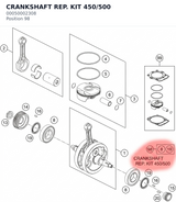 Diagram preview: CRANKSHAFT REP. KIT 450/500 (00050002308)