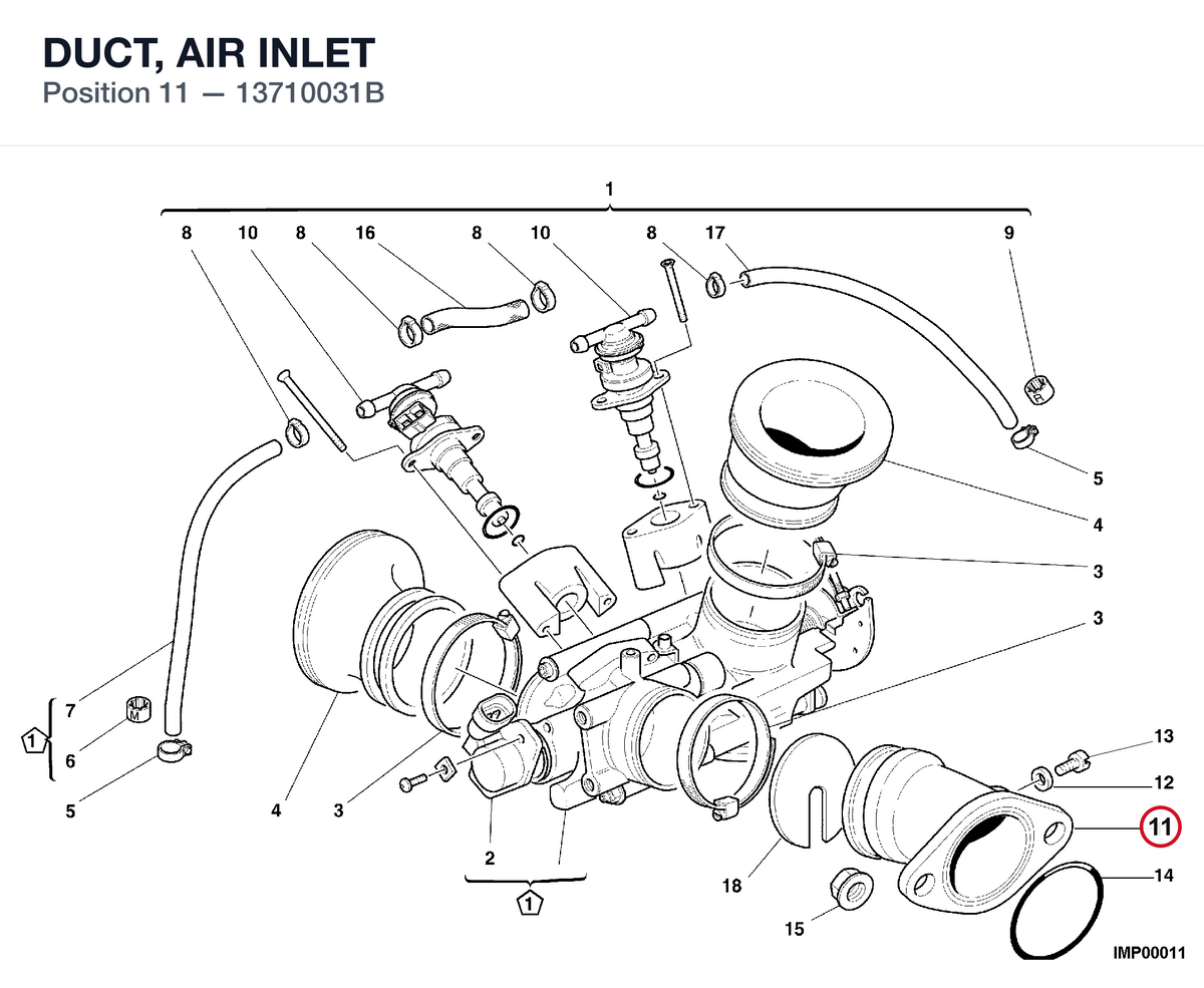 DUCT, AIR INLET 13710031B diagram position