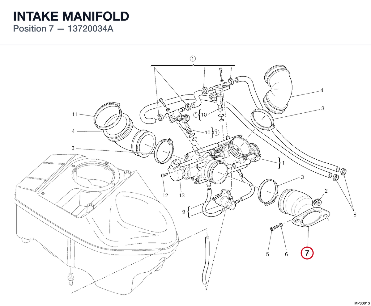 INTAKE MANIFOLD 13720034A diagram position