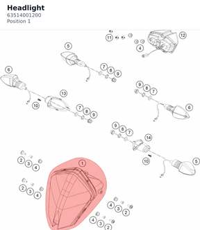 Diagram preview: Headlight (63514001200)