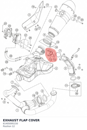 Diagram preview: EXHAUST FLAP COVER (61405095150)