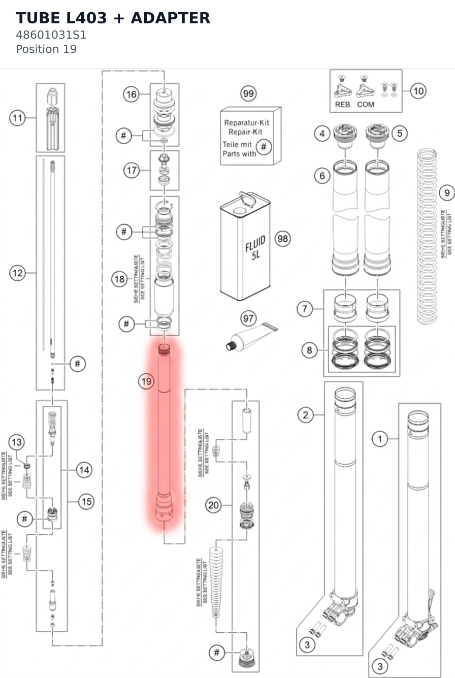 Diagram preview: TUBE L403 + ADAPTER (48601031S1)