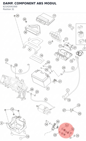 Diagram preview: DAMP. COMPONENT  ABS MODUL (62142041000)