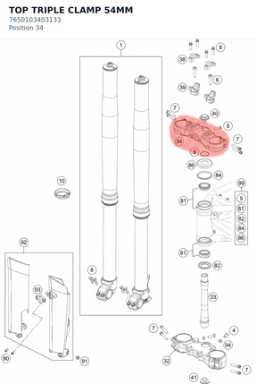 Diagram preview: TOP TRIPLE CLAMP  54MM (7650103403133)