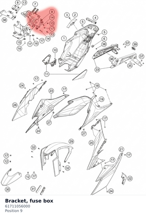 Diagram preview: Bracket, fuse box (61711056000)