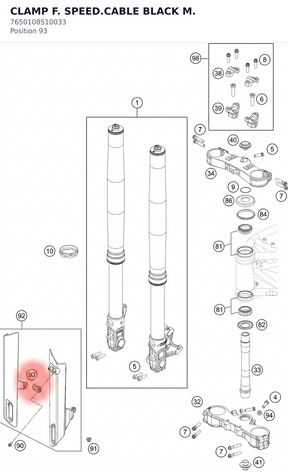Diagram preview: CLAMP F. SPEED.CABLE BLACK M. (7650108510033)