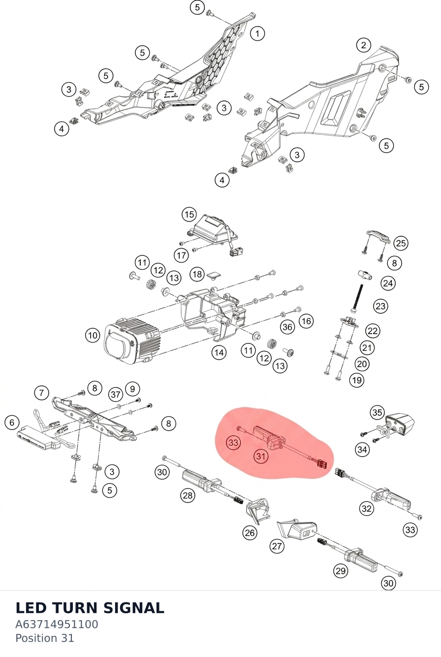 Diagram preview: LED TURN SIGNAL (A63714951100)