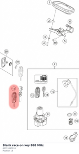 Diagram preview: Blank race-on key 868 MHz (60711067010)