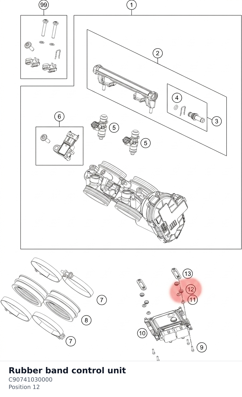 Diagram preview: Rubber band control unit (C90741030000)