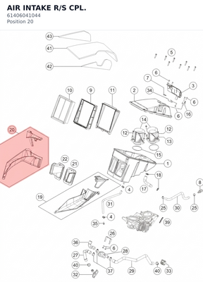 Diagram preview: AIR INTAKE R/S CPL. (61406041044)