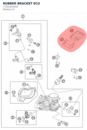 Diagram preview: RUBBER BRACKET ECU (77241031050)