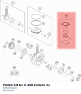 Diagram preview: Piston Kit Gr. II 450 Enduro 21 (00050000268)