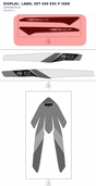 Diagram preview: DISPLAC. LABEL SET 450 EXC-F ISDE (A49008078118)