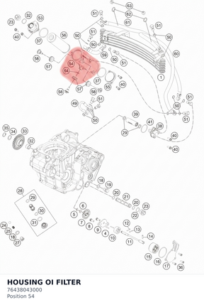 Diagram preview: HOUSING OI FILTER (76438043000)