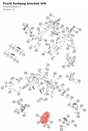 Diagram preview: Front footpeg bracket left (63503038000C1)