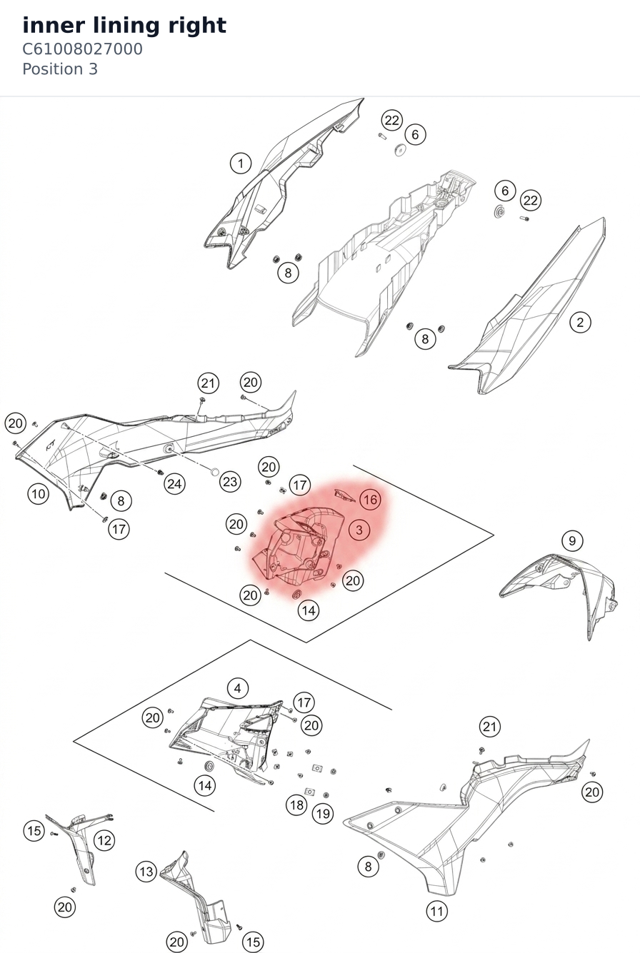 Diagram preview: inner lining right (C61008027000)