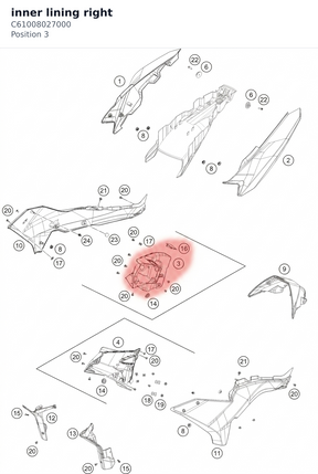 Diagram preview: inner lining right (C61008027000)