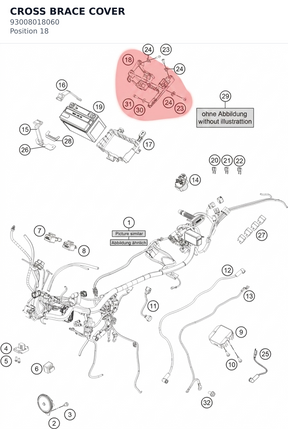 Diagram preview: CROSS BRACE COVER (93008018060)