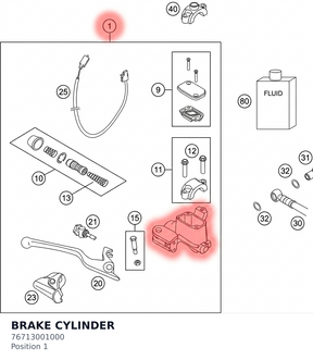 Diagram preview: BRAKE CYLINDER (76713001000)