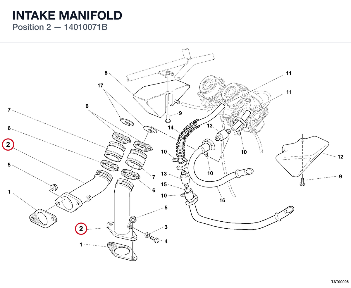 INTAKE MANIFOLD 14010071B diagram position