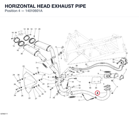 HORIZONTAL HEAD EXHAUST PIPE 14010601A diagram position