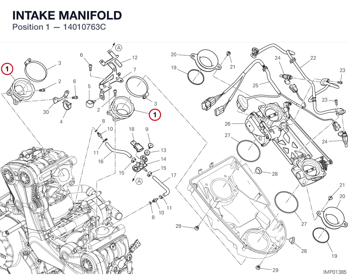 INTAKE MANIFOLD 14010763C diagram position