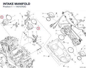 INTAKE MANIFOLD 14010763C diagram position