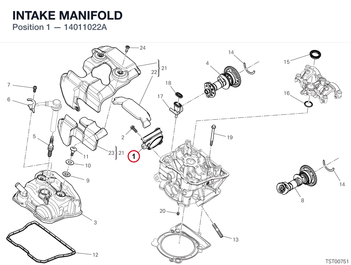 INTAKE MANIFOLD 14011022A diagram position