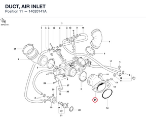 DUCT, AIR INLET 14020141A diagram position