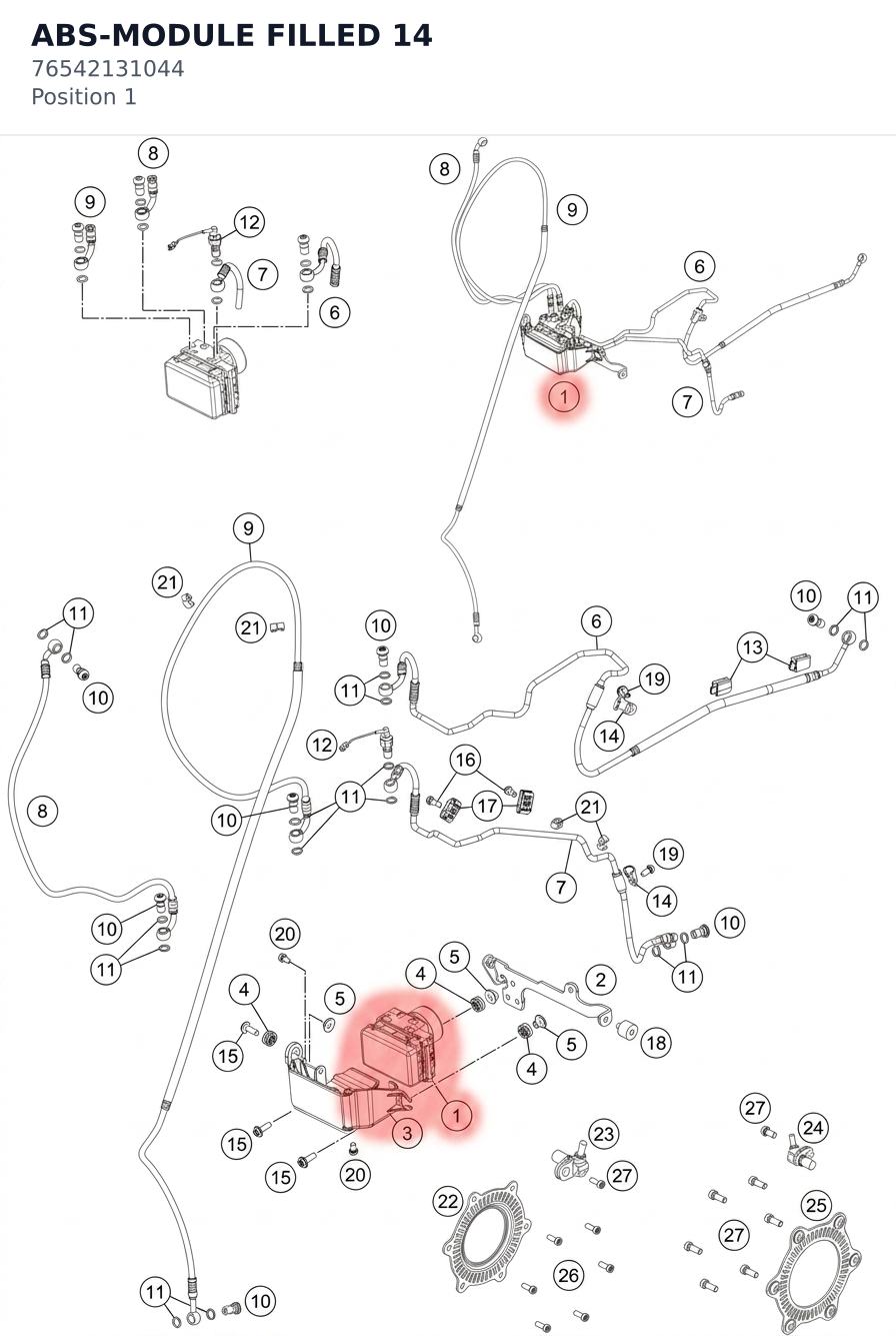Diagram preview: ABS-MODULE FILLED           14 (76542131044)