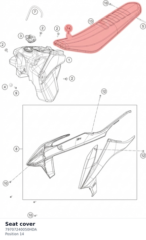 Diagram preview: Seat cover (79707240050HDA)