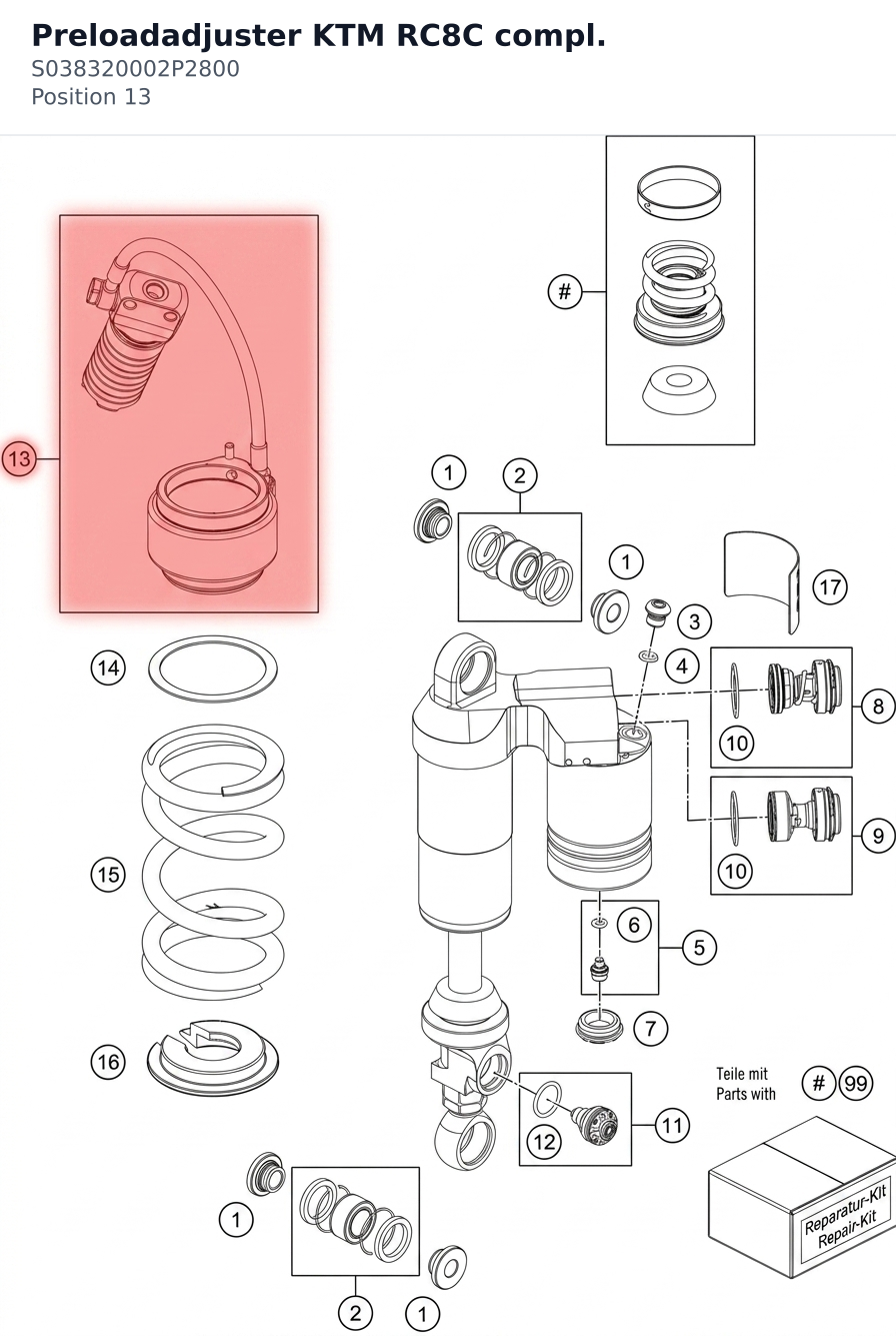 Diagram preview: Preloadadjuster KTM RC8C compl. (S038320002P2800)