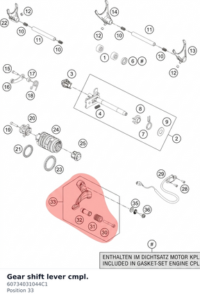Diagram preview: Gear shift lever cmpl. (60734031044C1)
