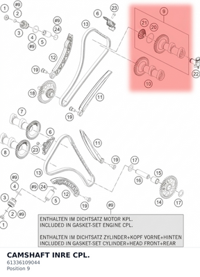 Diagram preview: CAMSHAFT INRE CPL. (61336109044)
