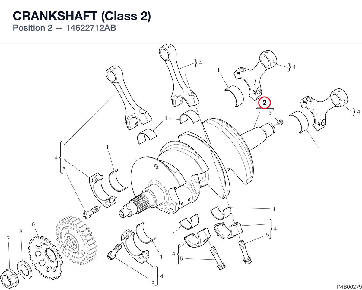 CRANKSHAFT (Class 2) 14622712AB diagram position