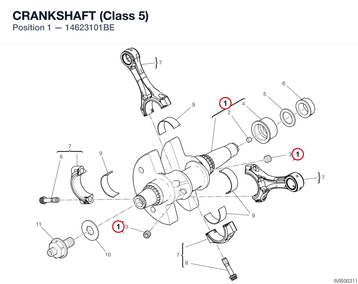 CRANKSHAFT (Class 5) 14623101BE diagram position