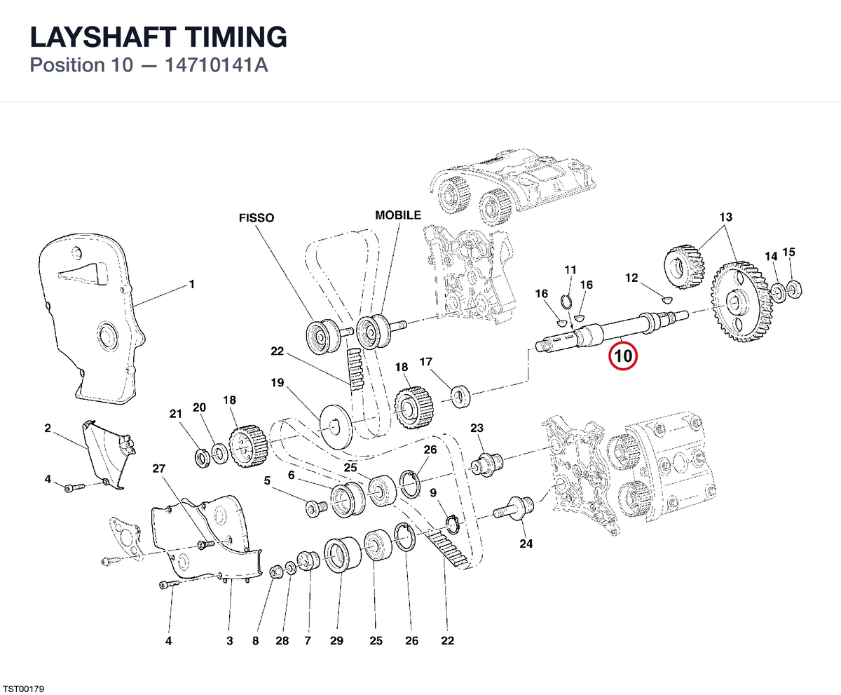LAYSHAFT TIMING 14710141A diagram position