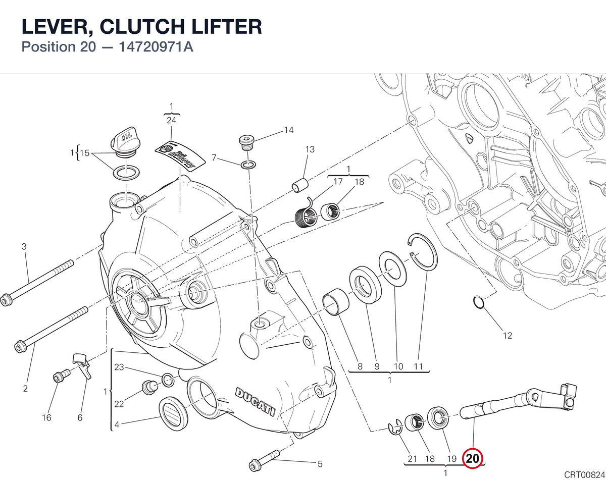 LEVER, CLUTCH LIFTER 14720971A diagram position