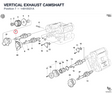 VERTICAL EXHAUST CAMSHAFT 14810021A diagram position