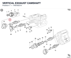 VERTICAL EXHAUST CAMSHAFT 14810021A diagram position