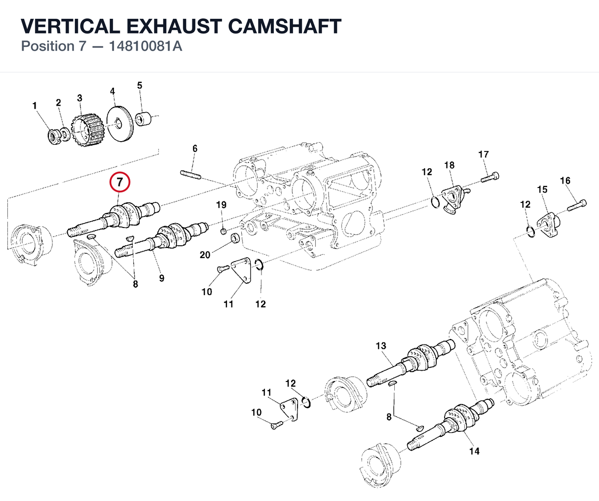 VERTICAL EXHAUST CAMSHAFT