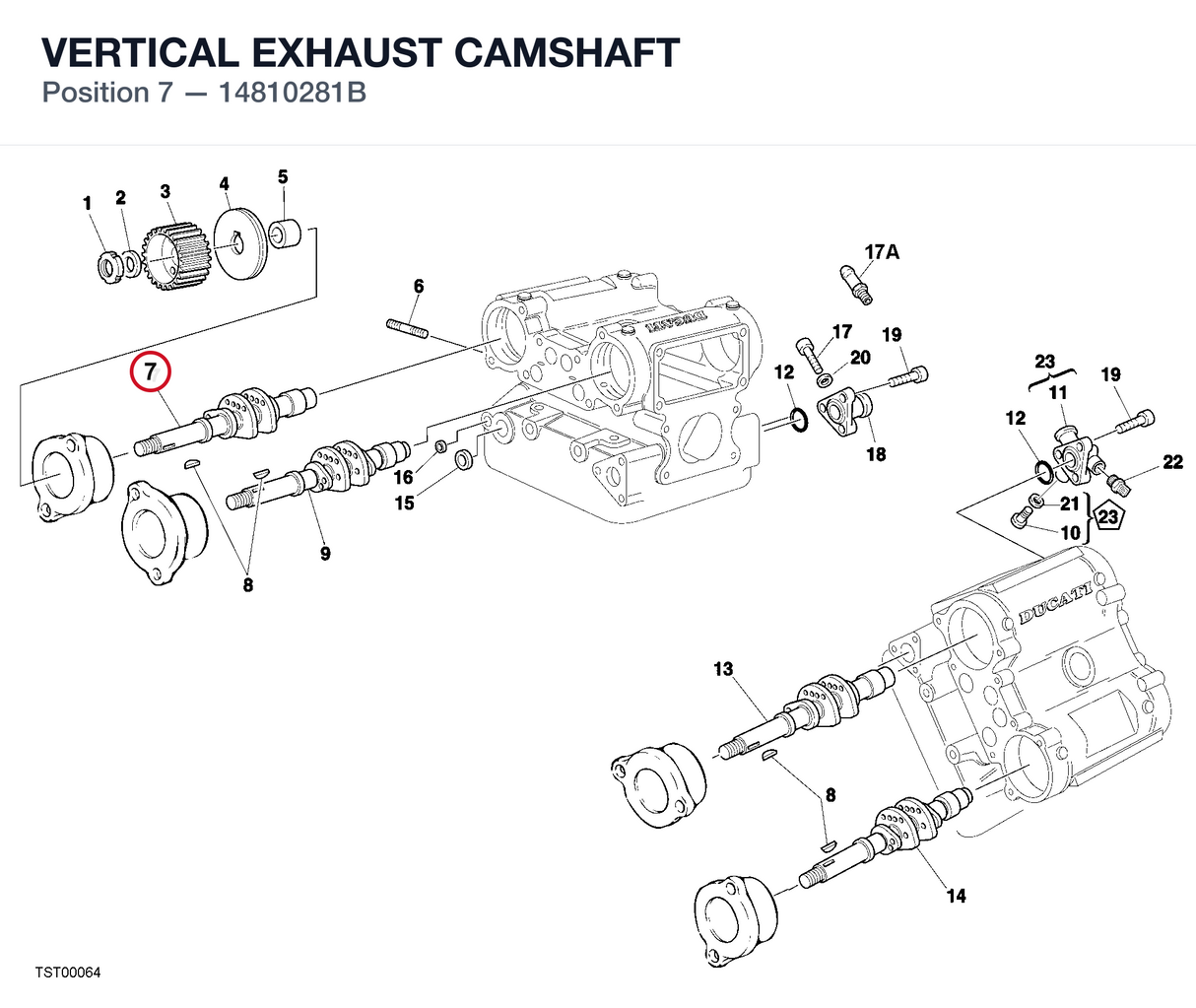 VERTICAL EXHAUST CAMSHAFT