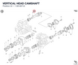 VERTICAL HEAD CAMSHAFT