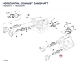 HORIZONTAL EXHAUST CAMSHAFT
