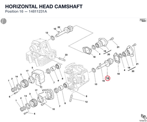 HORIZONTAL HEAD CAMSHAFT 14811231A diagram position