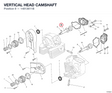 VERTICAL HEAD CAMSHAFT 14813611B diagram position