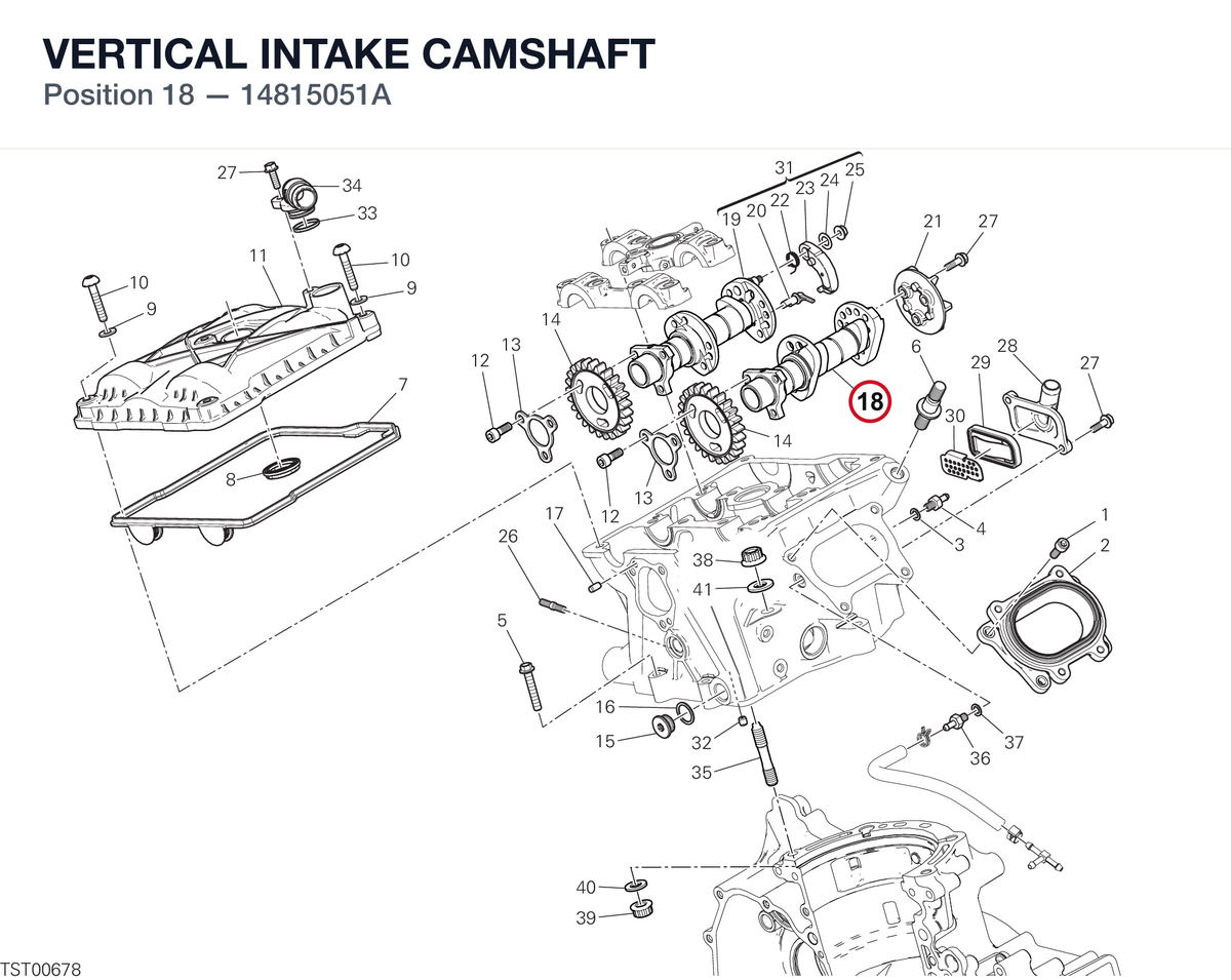 VERTICAL INTAKE CAMSHAFT 14815051A diagram position