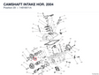 CAMSHAFT INTAKE HOR.   2004 14816611A diagram position